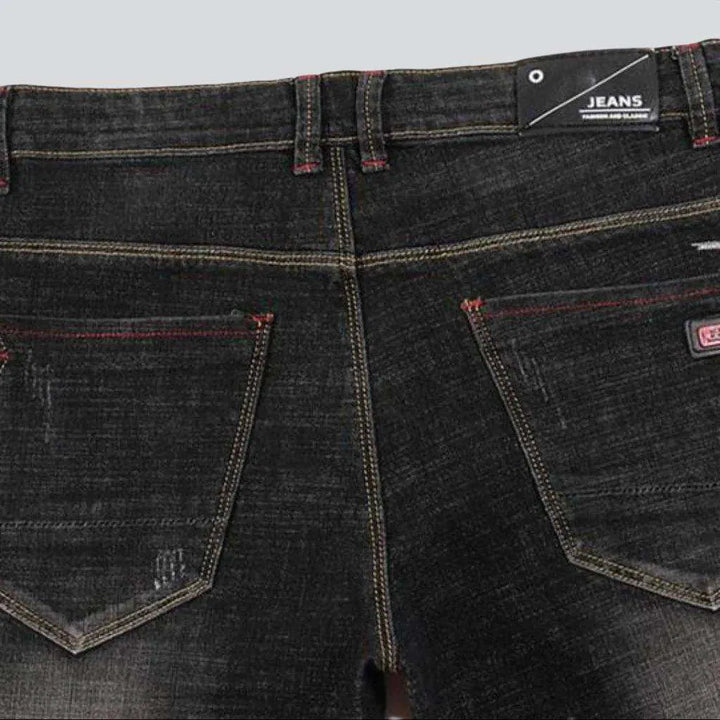 Black sanded jeans for men