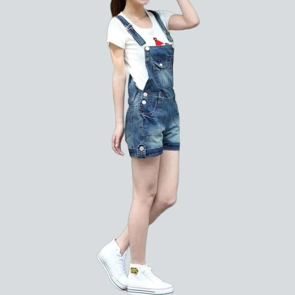 90s style jeans overall shorts for ladies