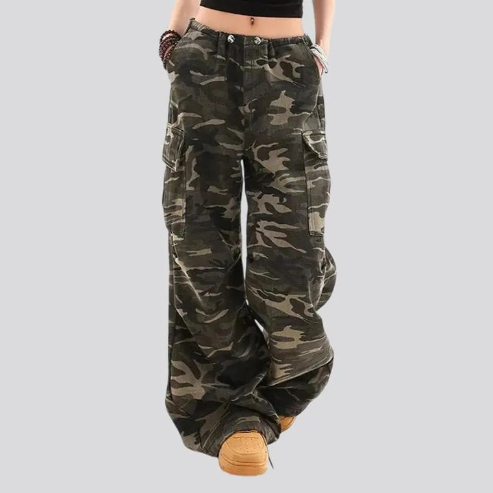 Multicolor baggy cargo women's jeans