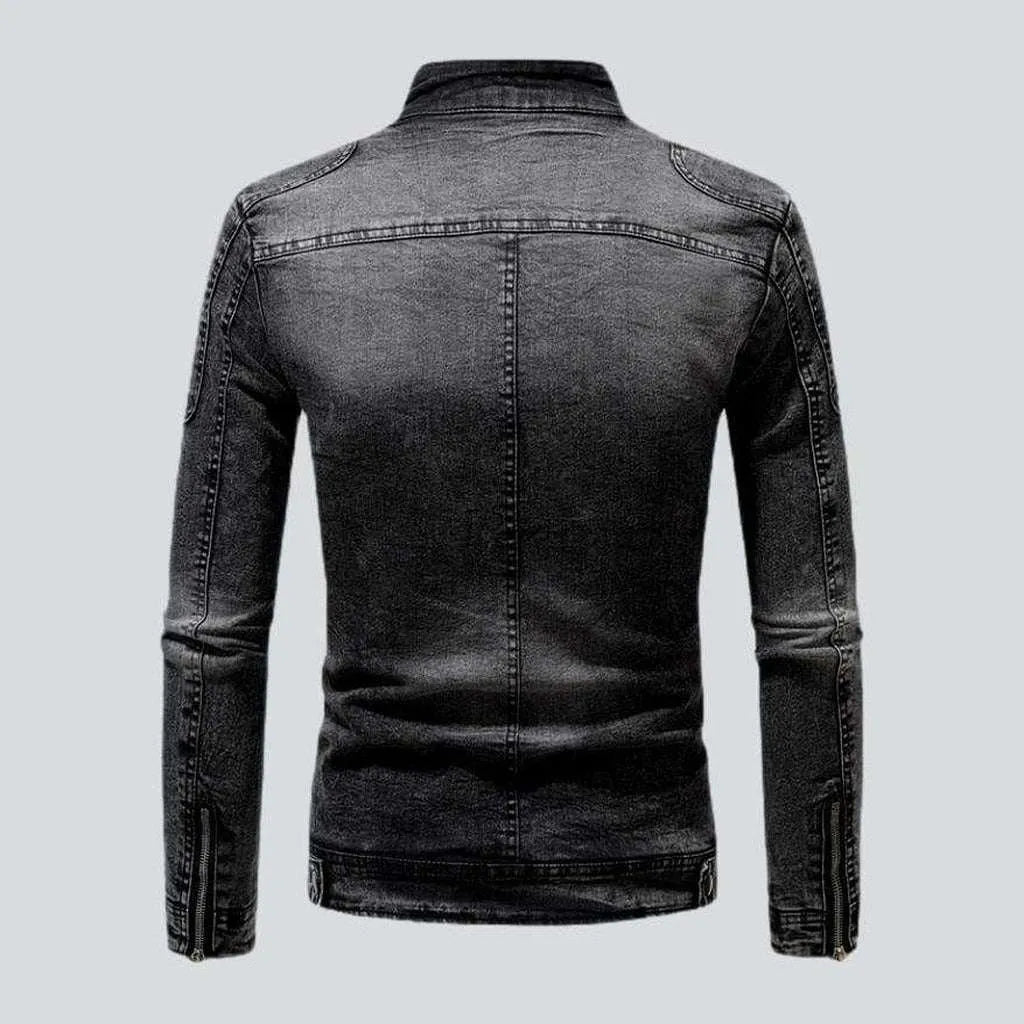 Motorcycle men's denim jacket