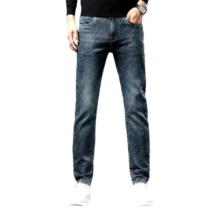 Dark men's fleece jeans