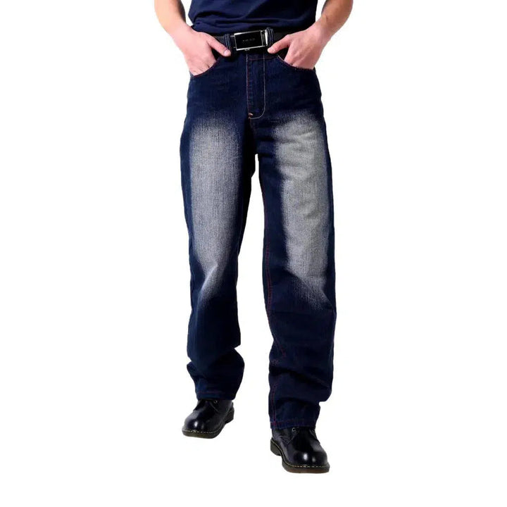 Dark-wash men's jeans