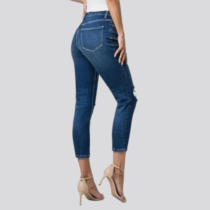 Dark-wash ankle-length jeans
 for ladies