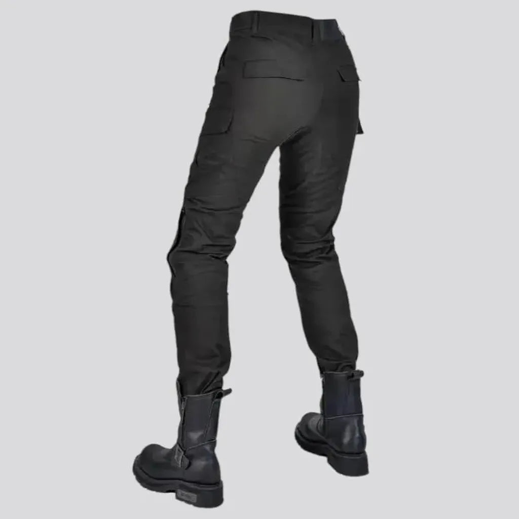 High-waist protective biker jean pants