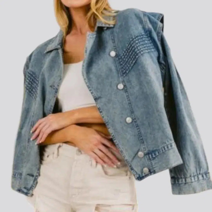 Fashion oversized jean jacket
 for ladies