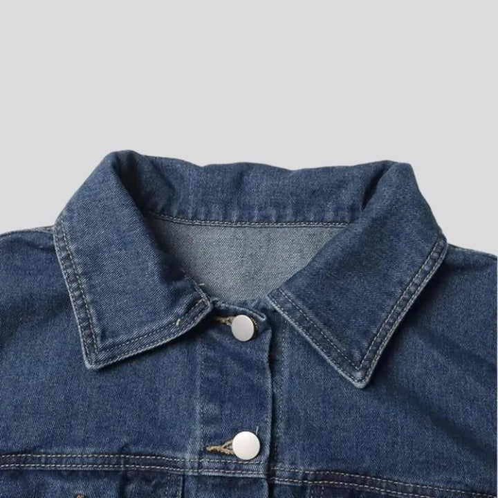 Layered women's denim jacket