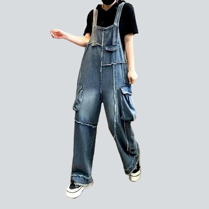 Y2k baggy jean overall for women