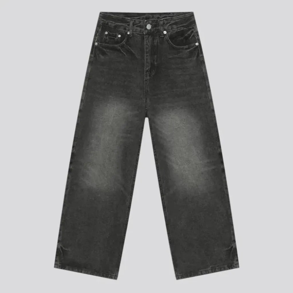 Sanded light washed out men's jeans