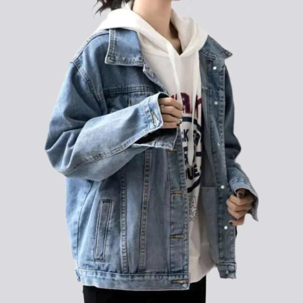 90s light-wash denim jacket
 for ladies