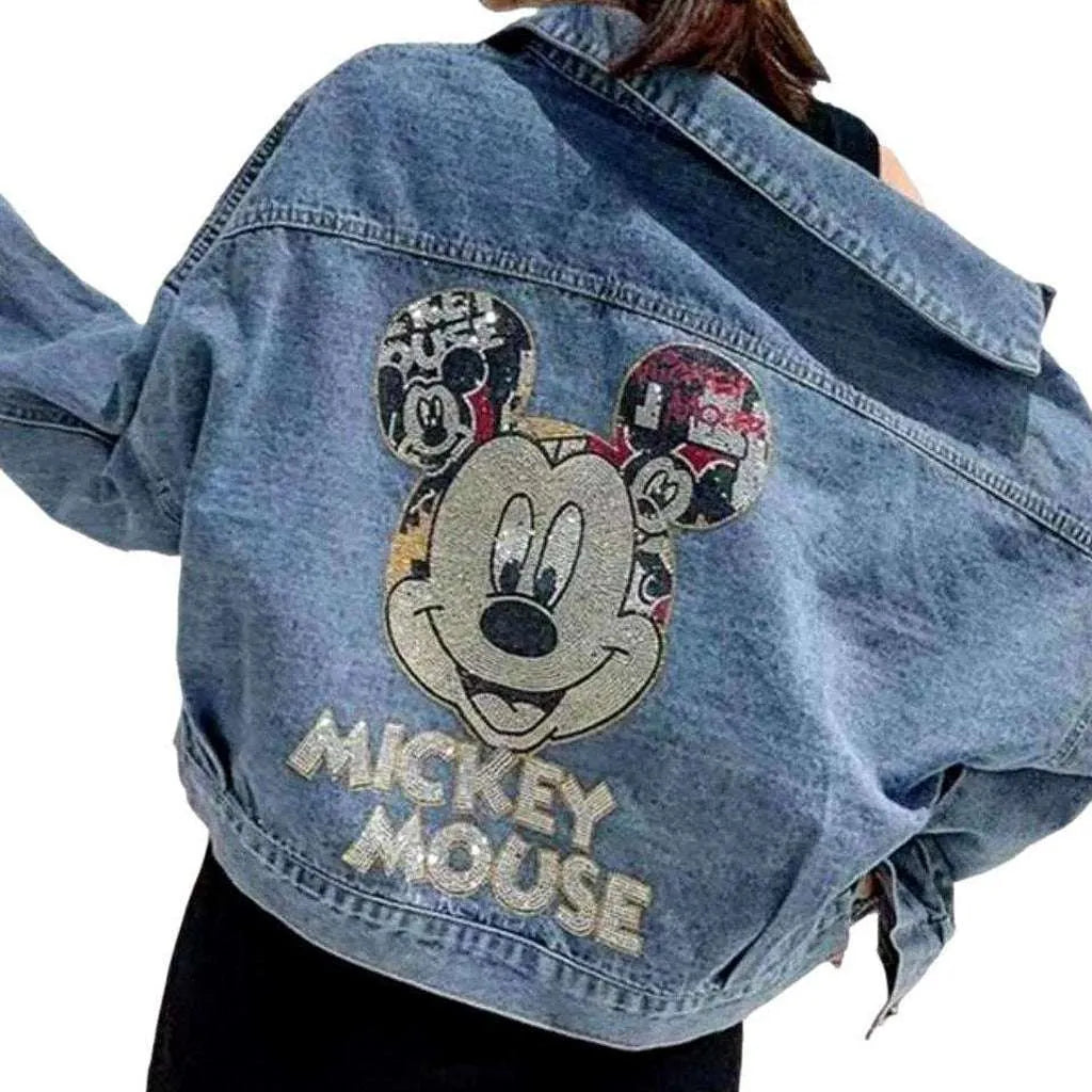 Disney back embroidery denim jacket