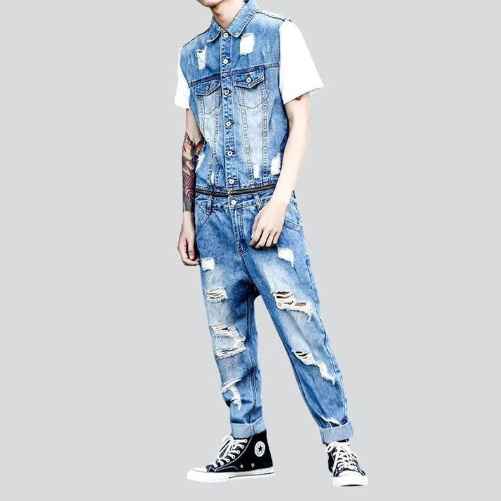 Distressed jean jumpsuit for men | Jeans4you.shop