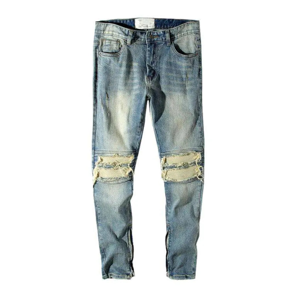 Distressed knees jeans for men