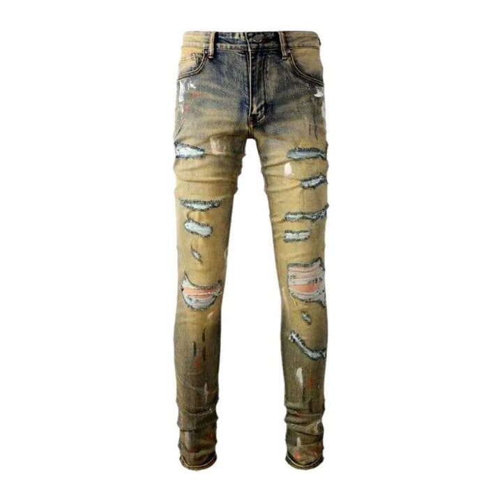 Distressed men's vintage jeans