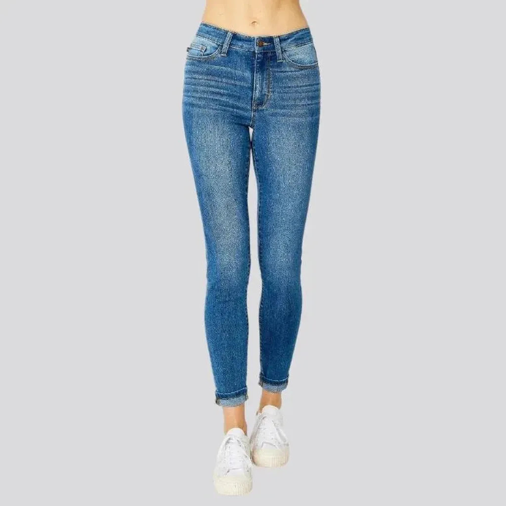 Sanded casual jeans
 for women