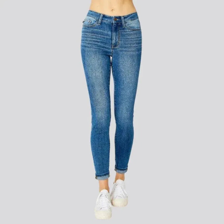 Sanded casual jeans
 for women