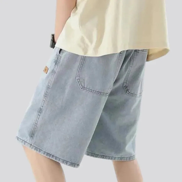 Sanded thin denim shorts
 for men