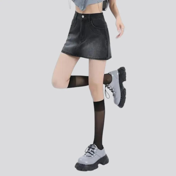 Fashion stonewashed jeans skort for women