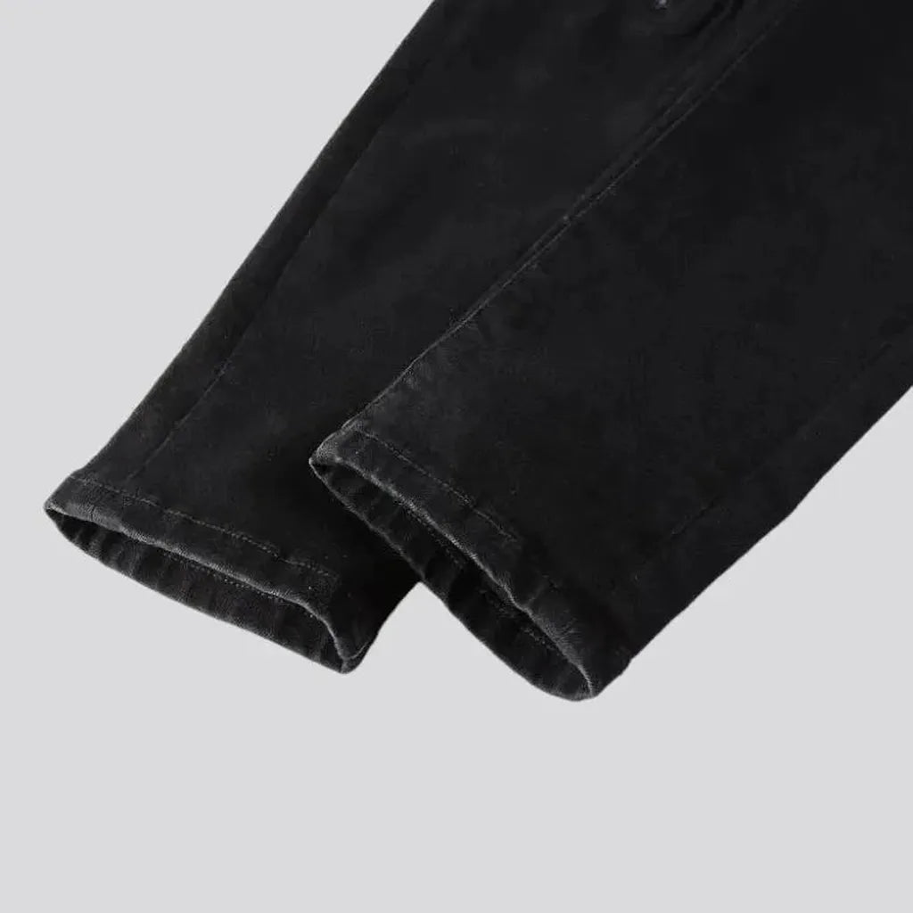 Grunge men's black jeans