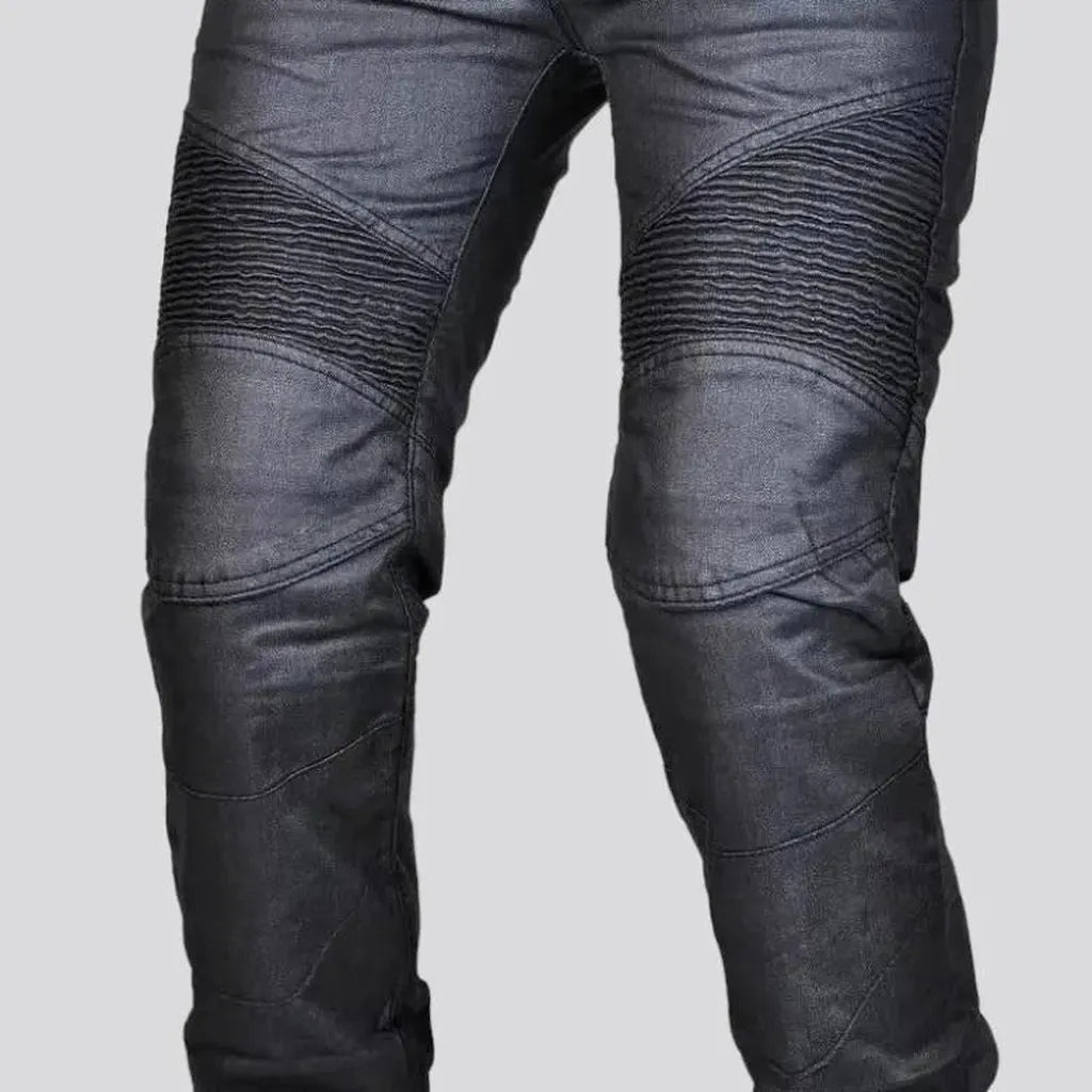 Wax biker jean pants
 for ladies