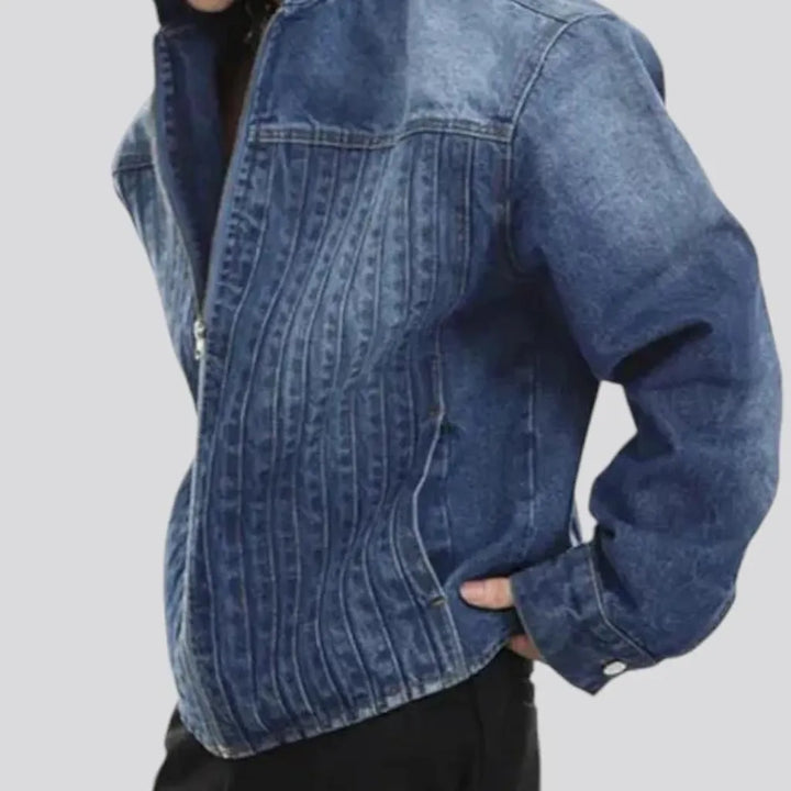 Boho style men's denim jacket