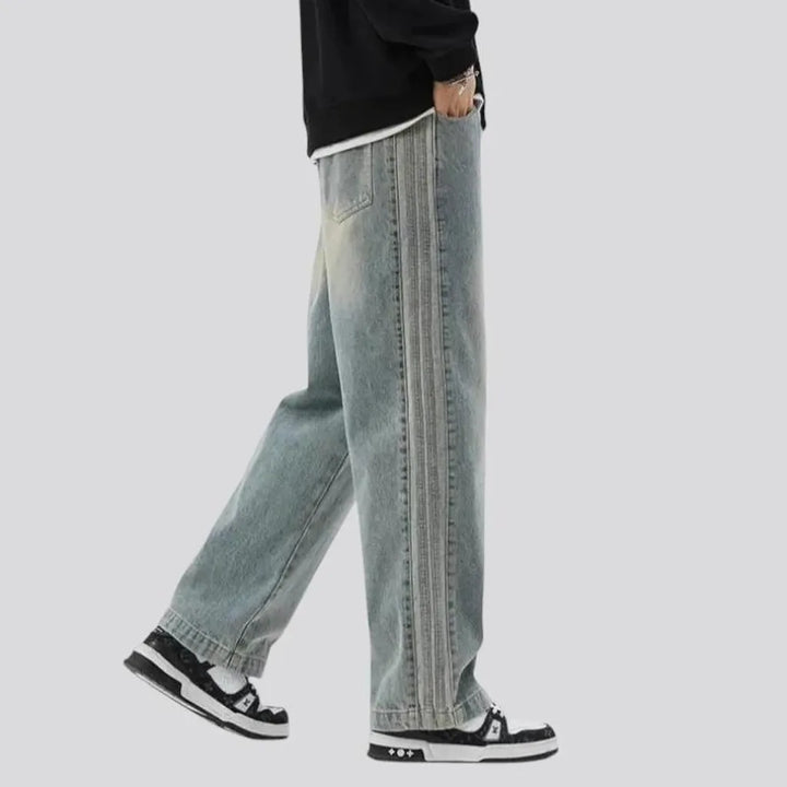 Baggy leg stylish denim joggers for men