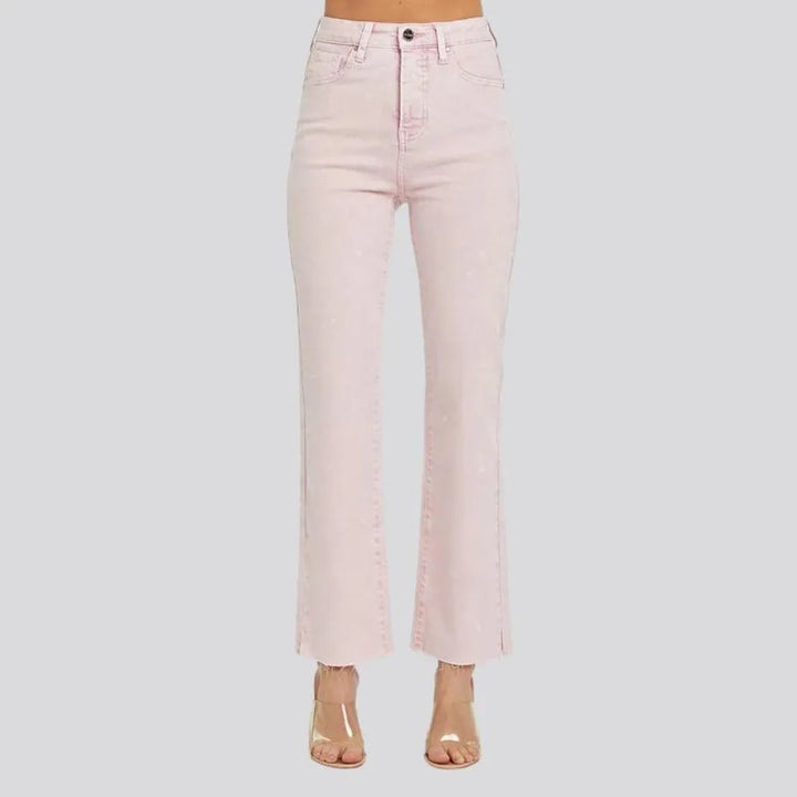 Trendy high rise women's jeans