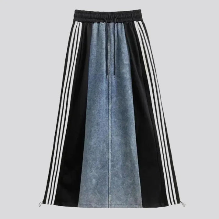 Side-bands women's jeans skirt