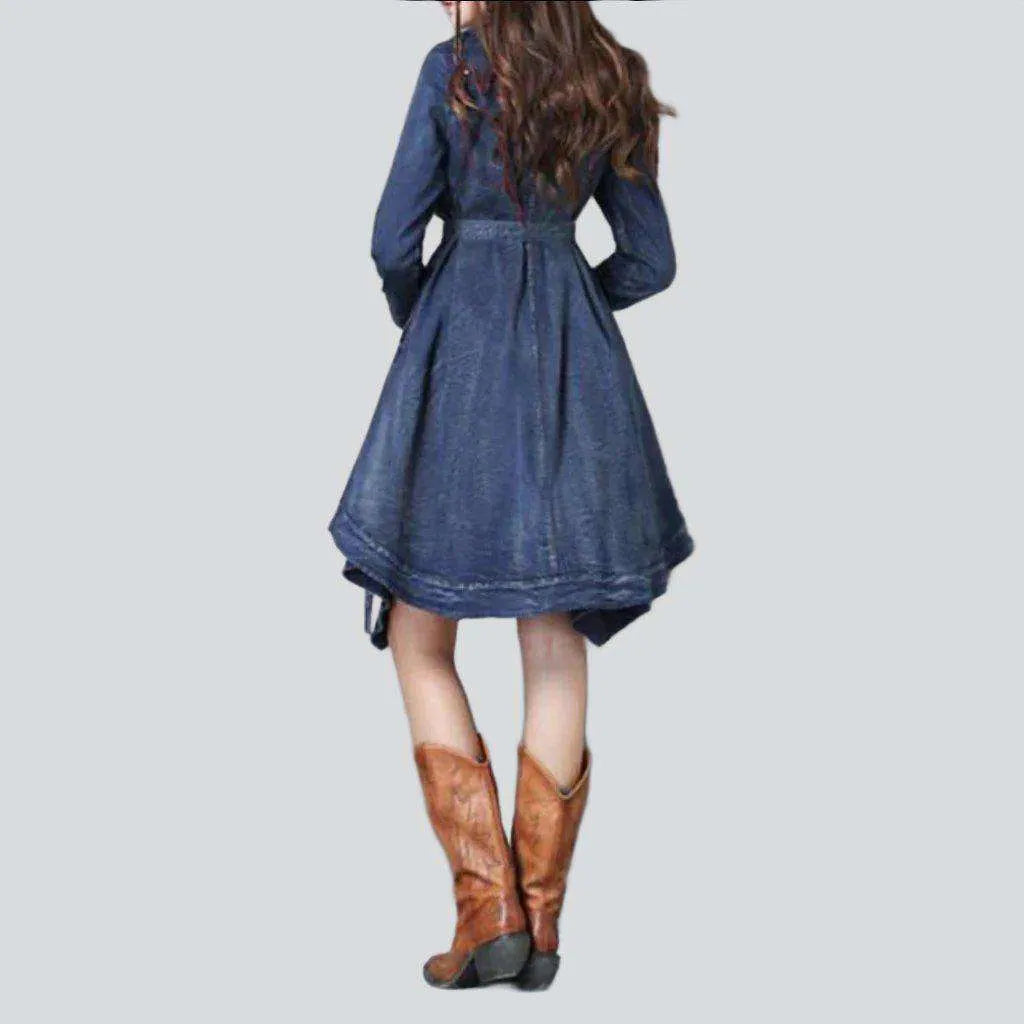 Bell-shaped denim dress