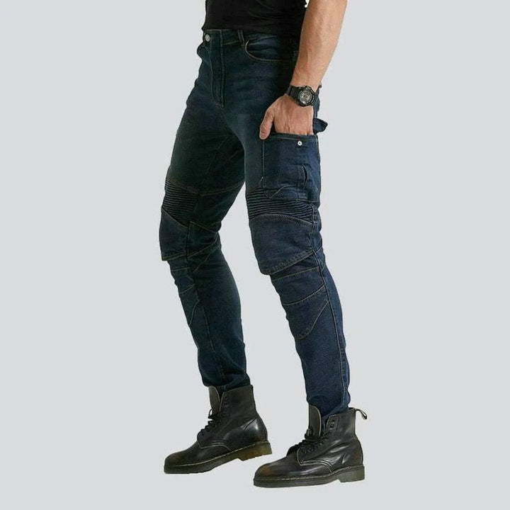 Navy men's biker jeans