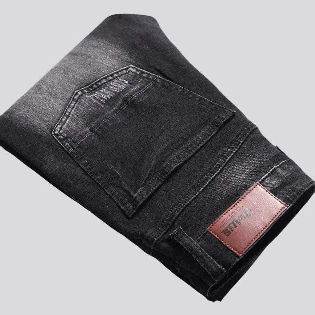 Biker men's sanded jeans