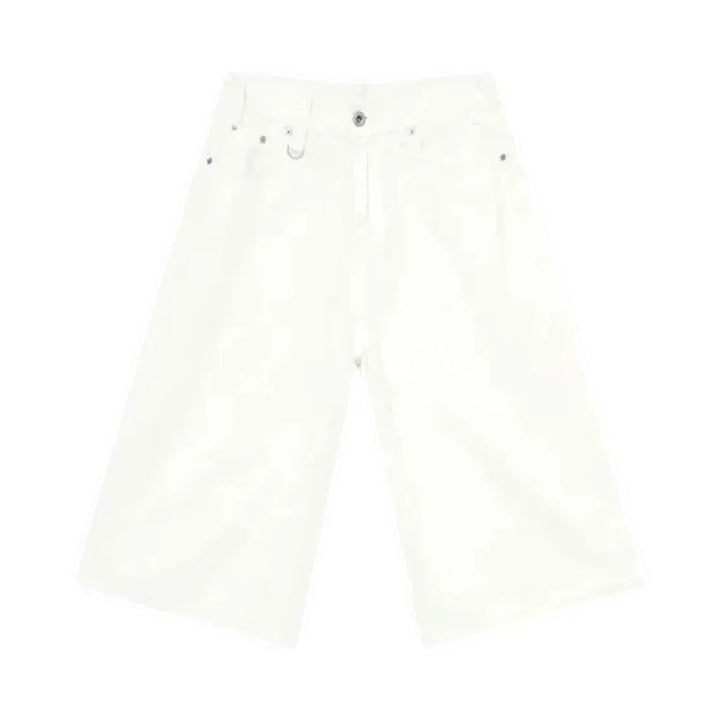 Baggy Camo Style Men's Denim Shorts - White