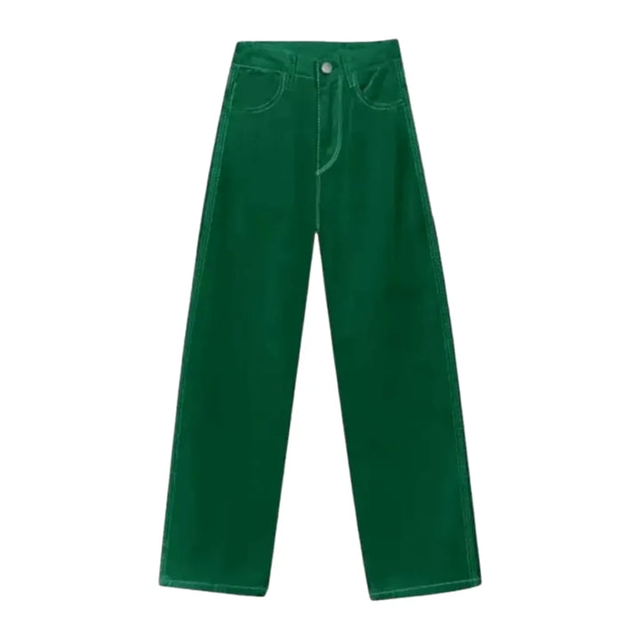 High Rise Women's Jeans Pants - Green