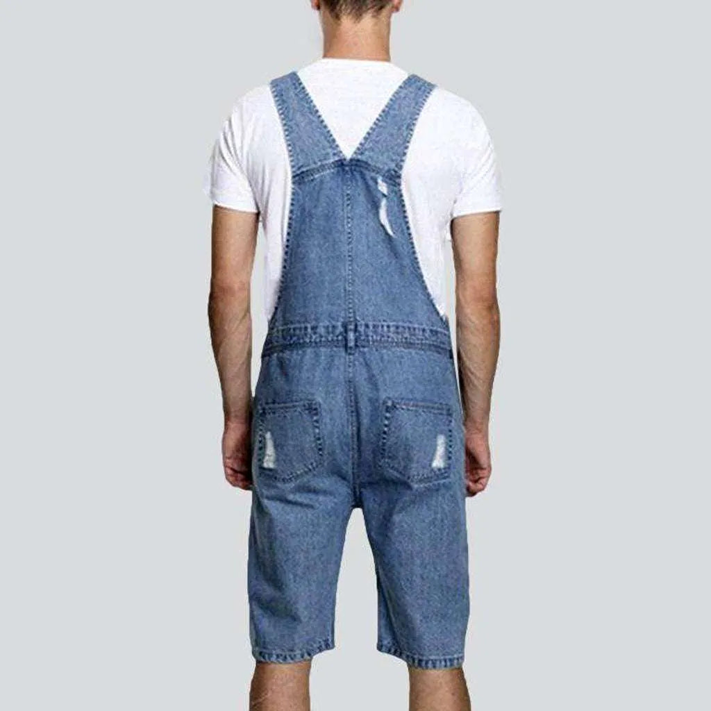 Loose fit men's denim overall