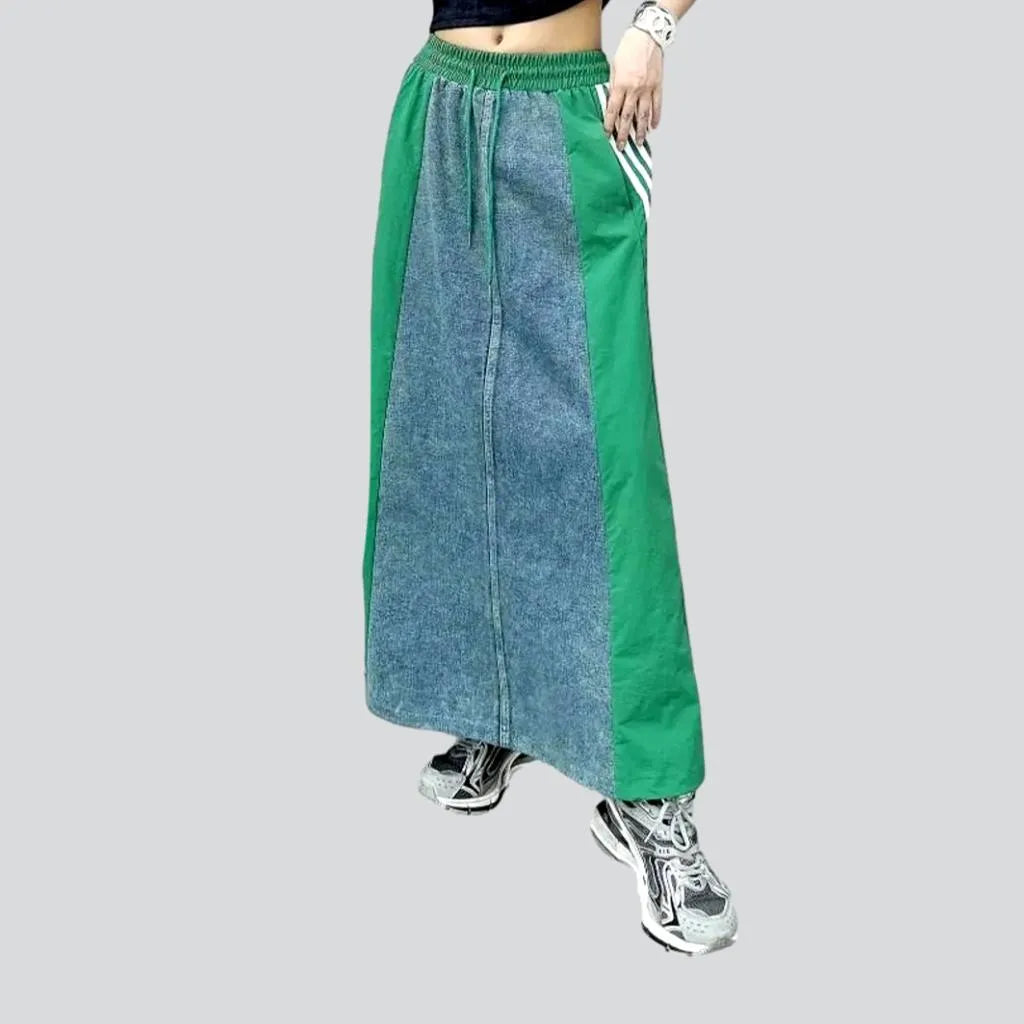 Side-bands women's jeans skirt