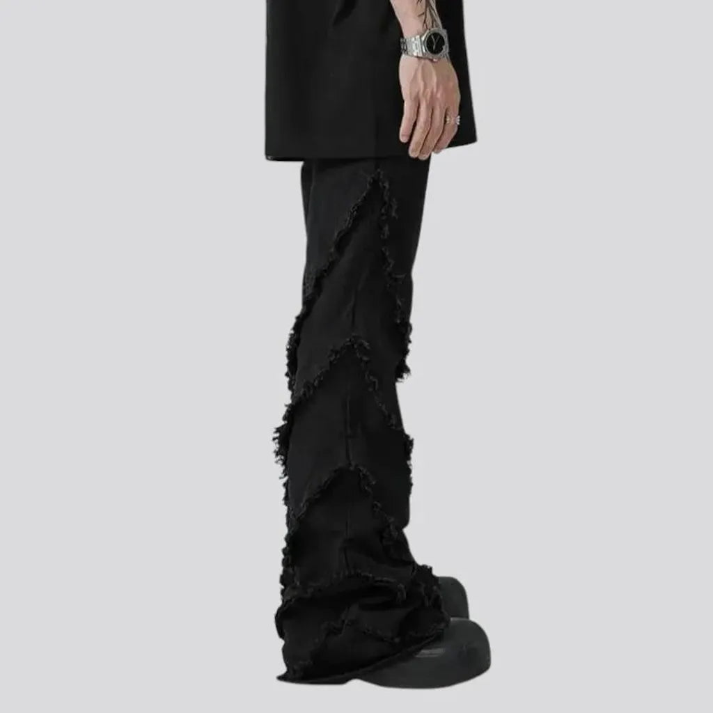 Fashionable boho frayed edge jeans for men