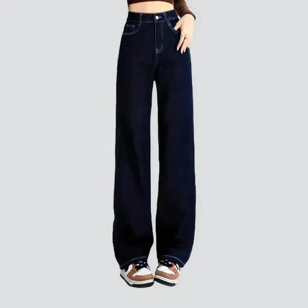 High-waist monochrome jeans
 for women