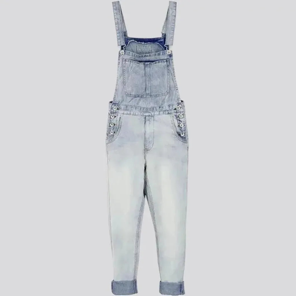 Slim light-wash jeans men's overall