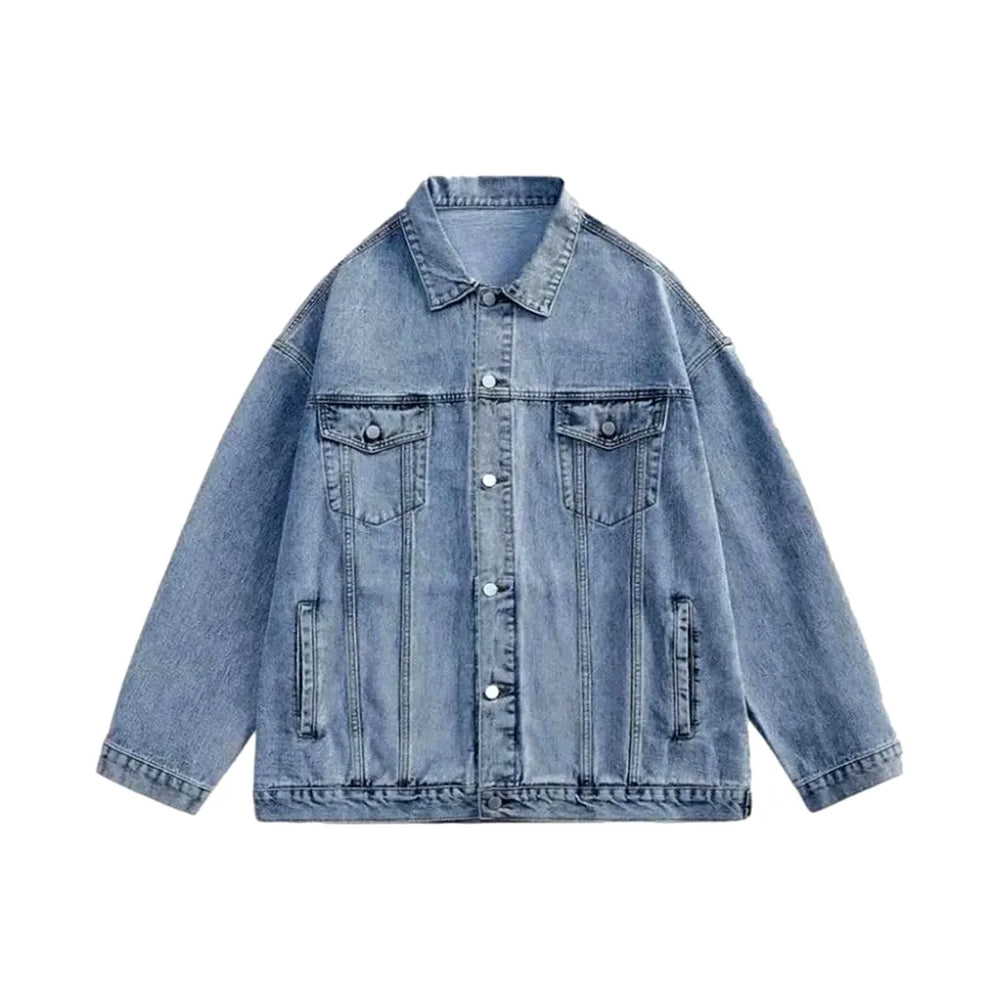 90s Inspired Street Wear Men's Denim Jacket - Blue