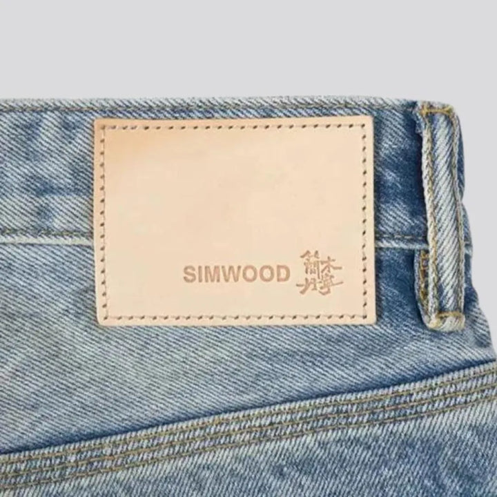 Heavyweight men's sanded jeans