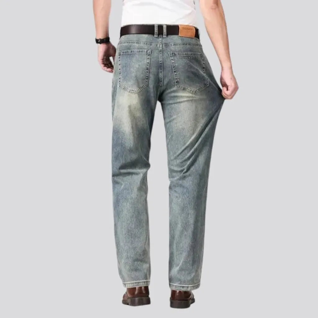 High-waist thin jeans
 for men