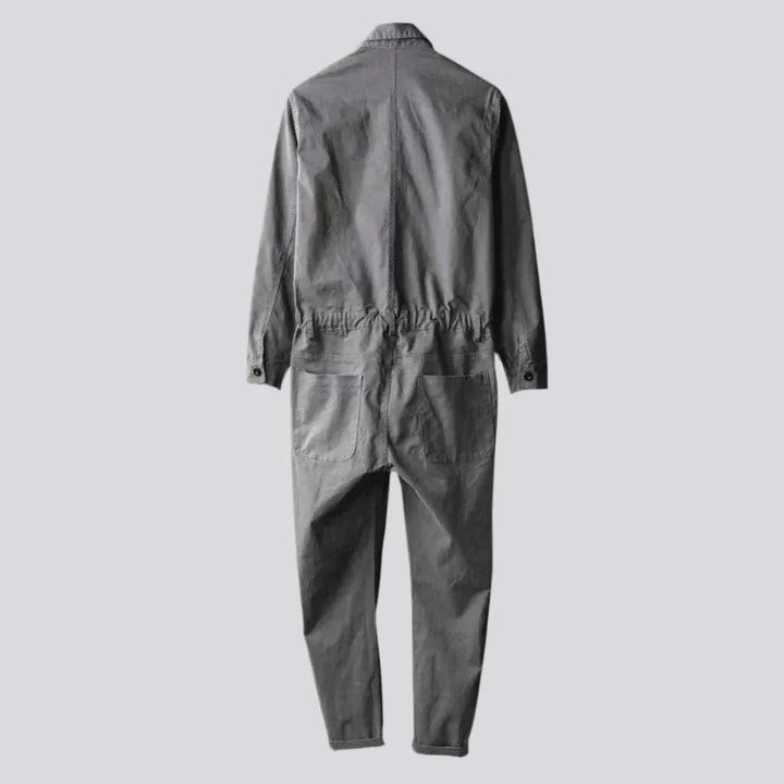 Monochrome men's denim jumpsuit