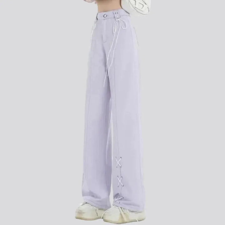 Y2k violet-hue jeans for ladies