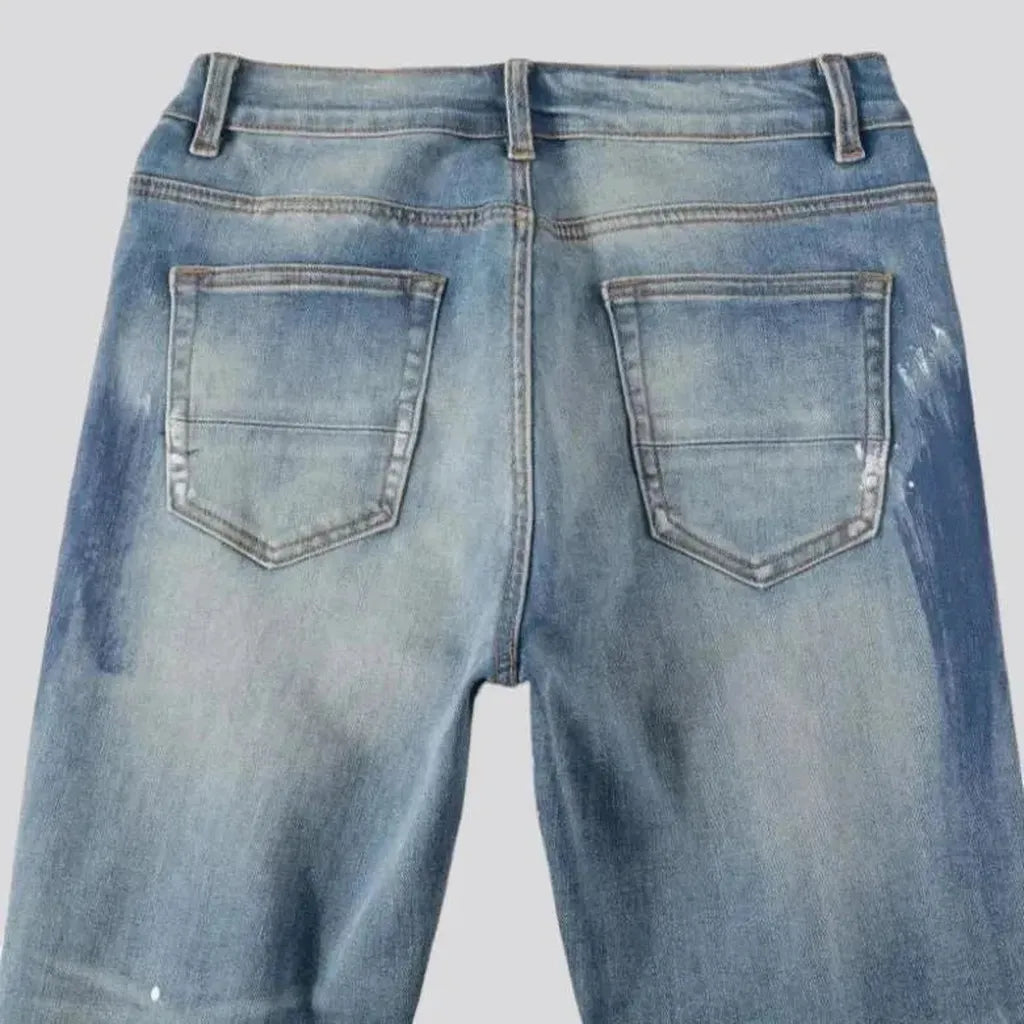 Y2k men's sanded jeans