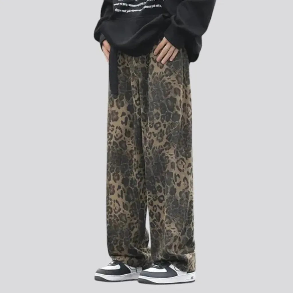 Multicolor street style men's jean trousers