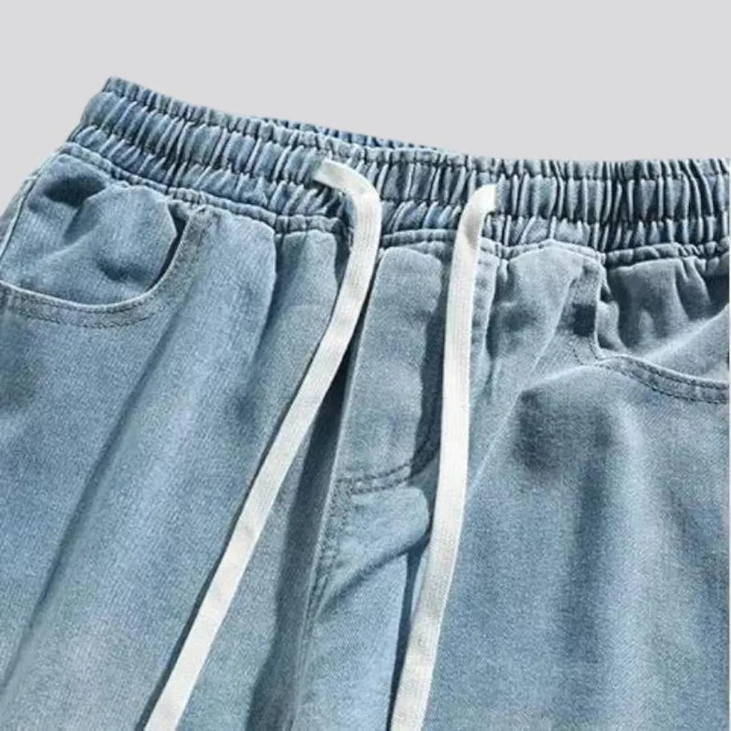 Stylish mid rise men's denim joggers