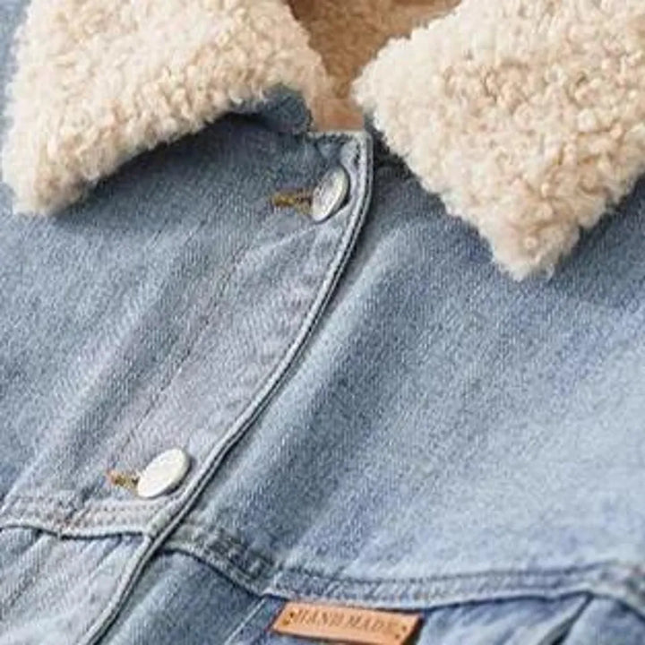 Sherpa fashion denim jacket for women