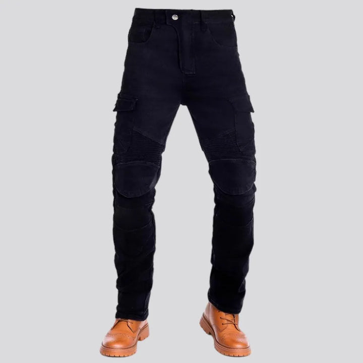 Slim moto men's denim pants