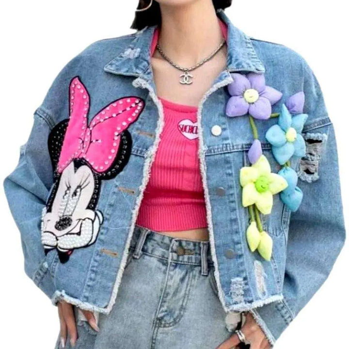 Embellished women's denim jacket