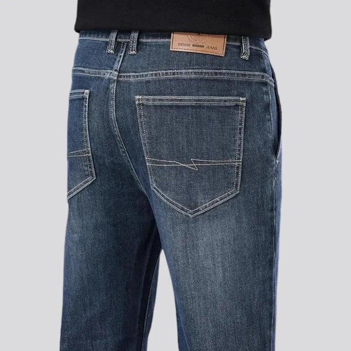 Sanded vintage slim men's jeans