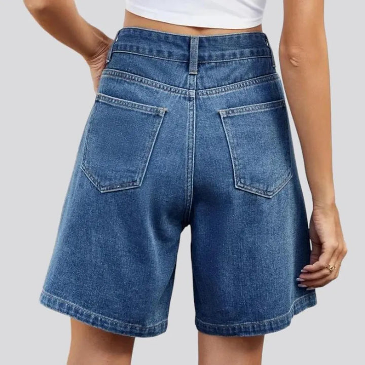 High-waist street jean shorts
 for ladies